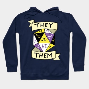 LGBTQIA+ Nonbinary They Them d20 TTRPG Pronoun Dice Hoodie